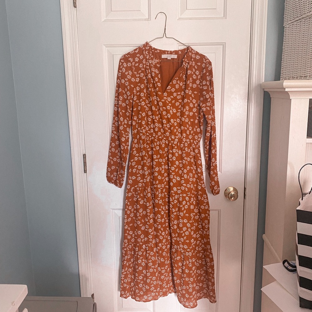Brand new LOFT fall midi dress